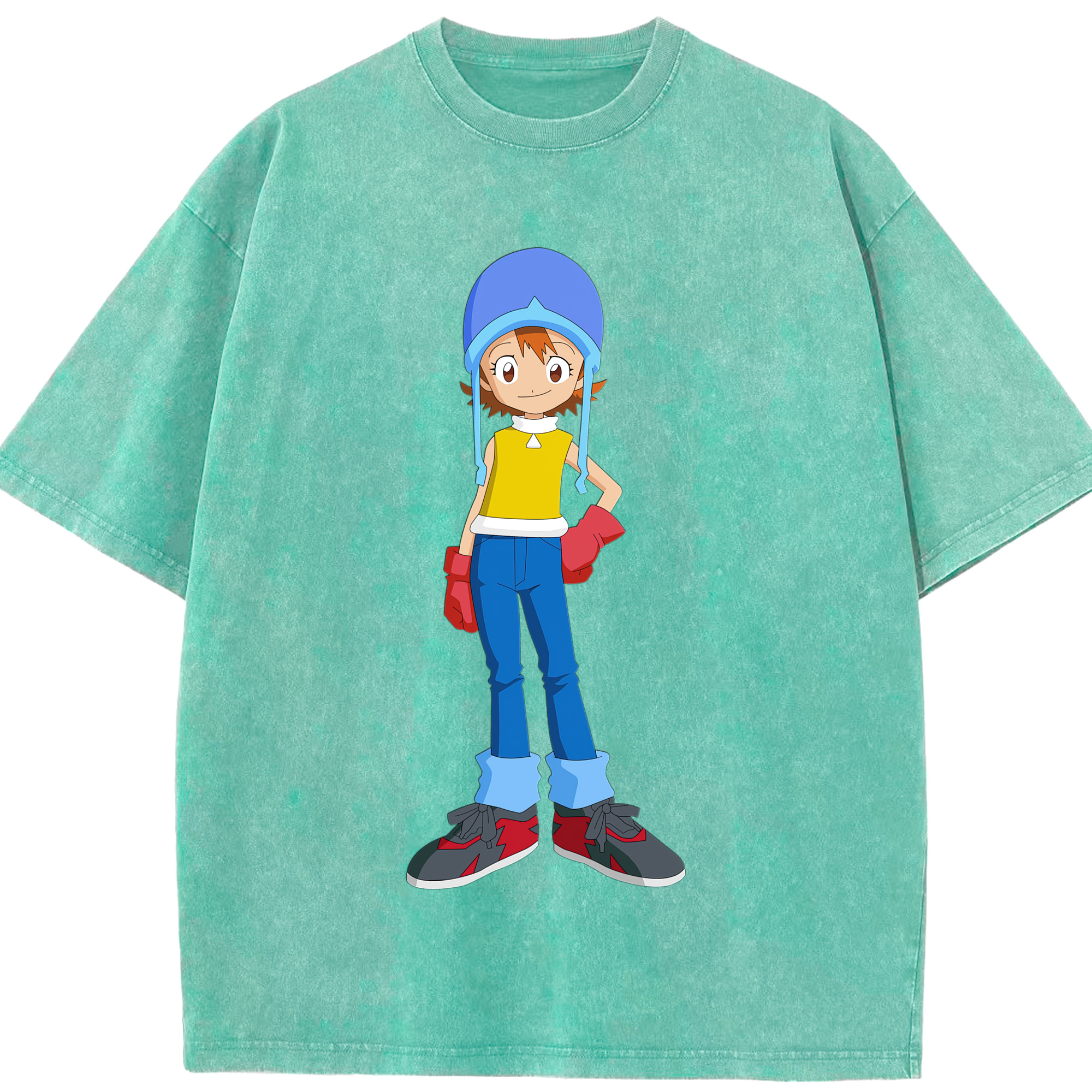 （画像用） Digimon デジタルモンスター/デジモン 綿100% ヴィンテージ風 半袖Tシャツ（フロントプリント）